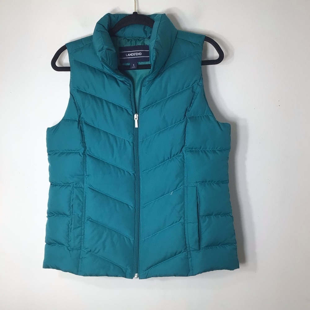 Lands End down filled vest women small blue - Picture 10 of 10